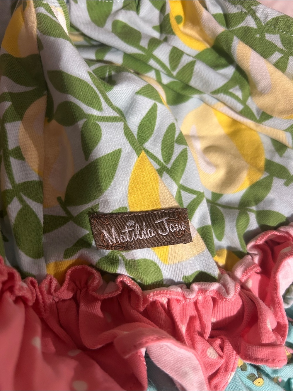 Matilda Jane Lemon Print Sundress with Pink & Mint Accents - Picture 3 of 3